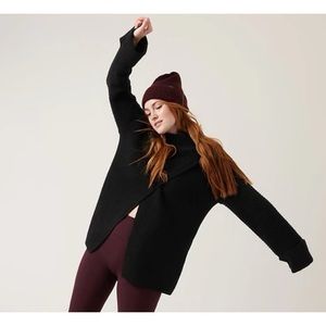 Athleta Black Split Front Sweater